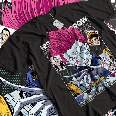 Hisoka T-Shirt Hunter X Hunter Manga Strip HXH Anime Black Unisex Shirt All Size Unisex T-Shirt