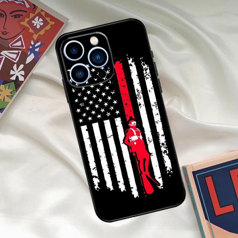 Diver Down Scuba Flag Phone Case For iPhone 16 15 14 12 11 13 17 Pro Max 15 16 Plus 13 Mini 16e 17 Air Funda Cover