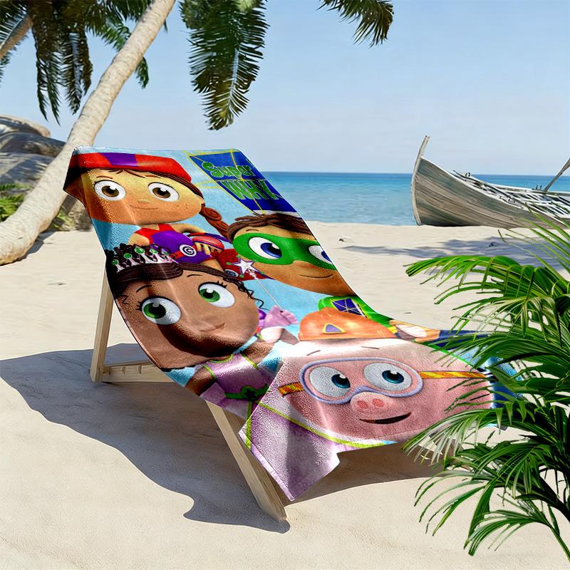 Super Why! Anime 2D Flat Print Beach Towel, Large Soft Quick Dry Towel for Beach Camping SwimmingXSTJ0915263