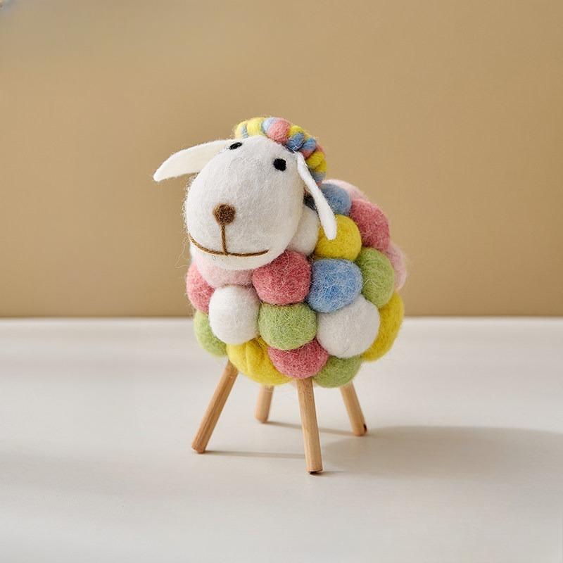 Creative Nordic Colorful Sheep Figurine - Cozy Home Decor for Living Room, Desktop, TV Cabinet, Perfect Gift for Home Living