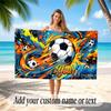 Soccer Theme Beach Towel Personalized Custom Name & Text Soft Quick Dry Beach Towel for Swimming Travel
