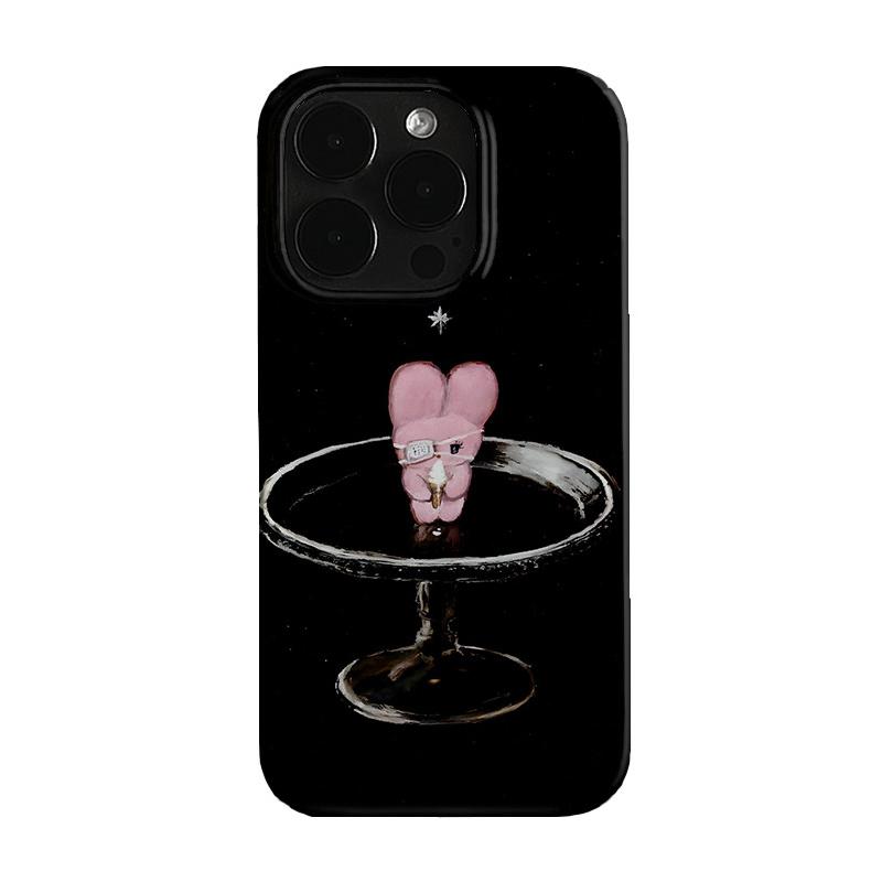Lovely Pink Bunny Ice Cream Phone Case For iPhone 17 Air 16 Pro Max 15 14 Plus 13 12 Mini 11 Pro Shockproof Silicone Back Cover iPhone 16 Pro Max