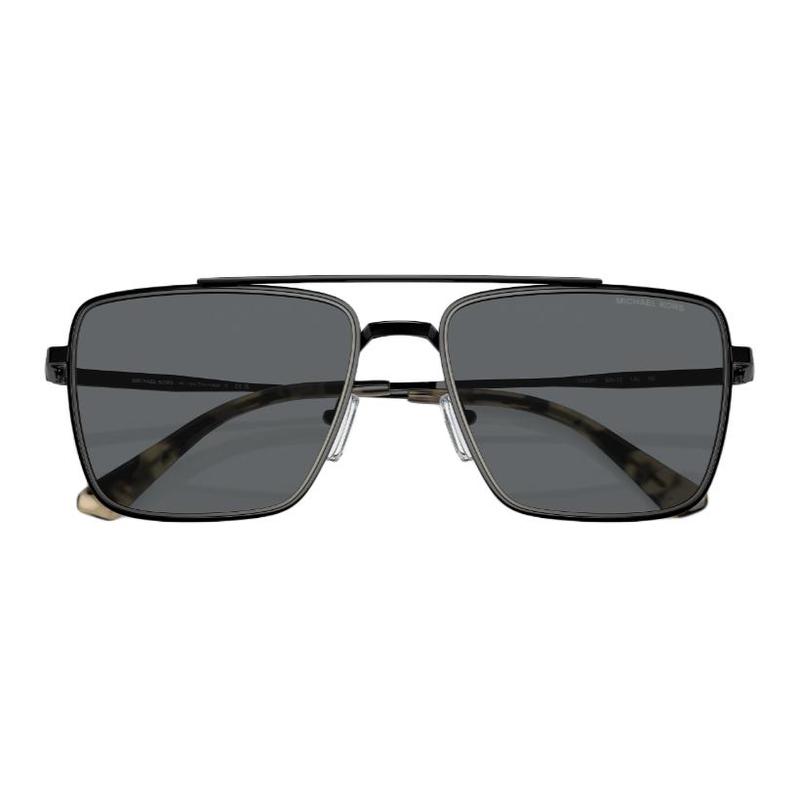Michael Kors Temple Logo Detail Metal Aviator Sunglasses Men's Black