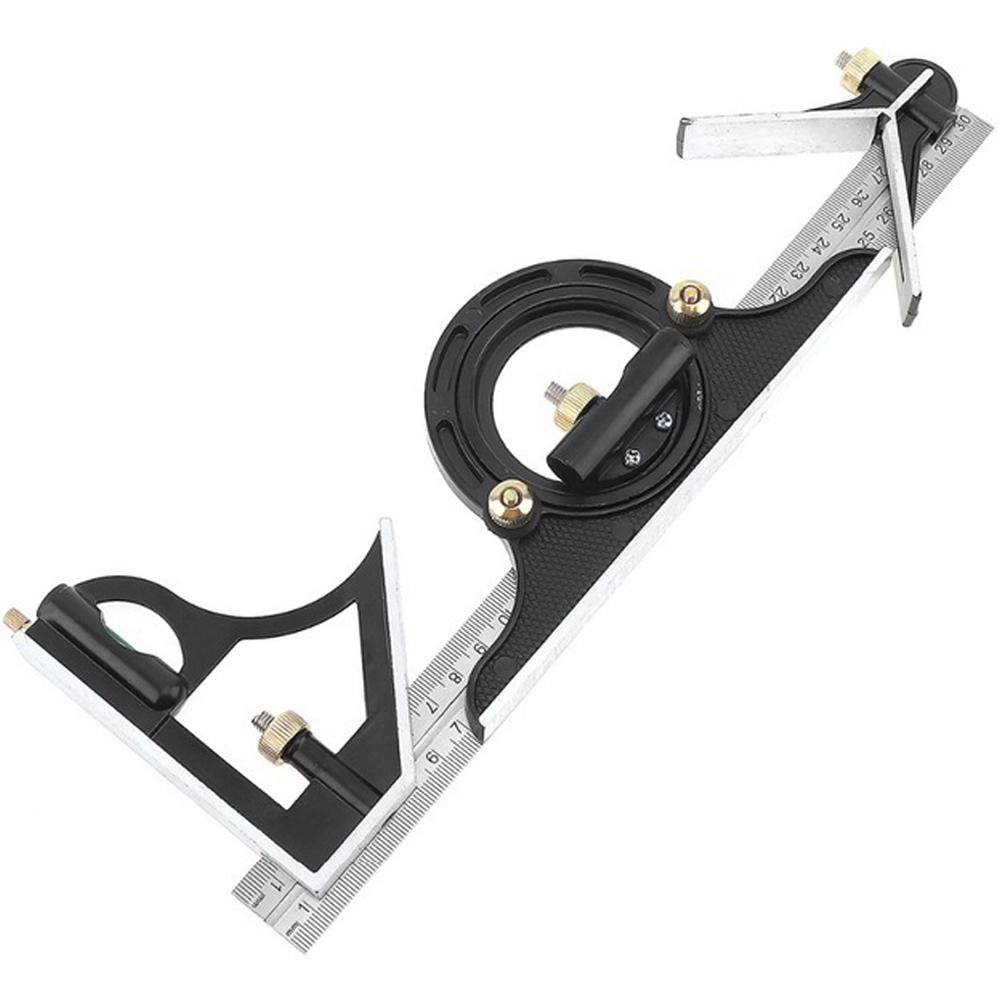 300MM Combination Square Angle Ruler Stainless Steel Multi Function Measuring Tool