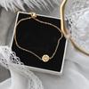 Elegant Ins-Style Fú Lucky Charm Titanium Steel Gold Bracelet for Women (Japanese & Korean Edition)