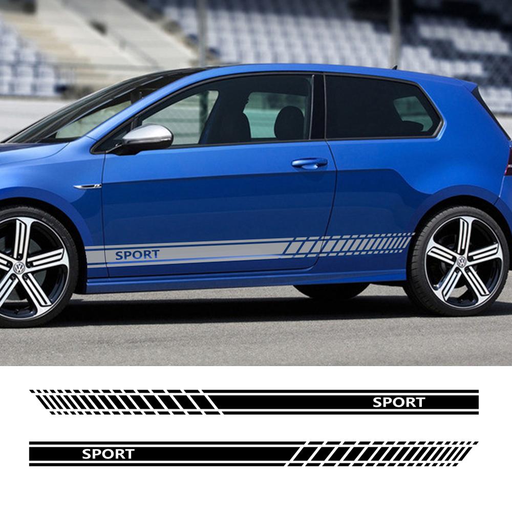 

Спортивная дверь автомобиля, боковая юбка, полосы, наклейки GTI, автоаксессуары для Volkswagen VW Golf 7 5 4 3 6 2 1 MK7 MK5 MK2 MK6 MK4 MK1 MK3 Glossy Blue
