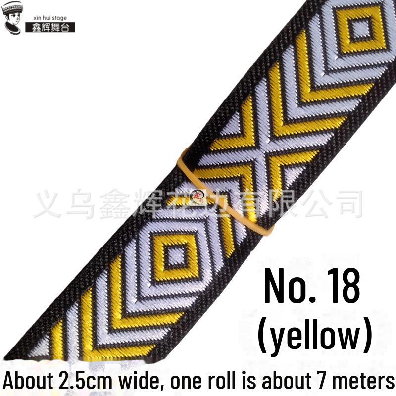 Panglică de dantelă brodată etnică Xinhui de 2,5 cm pentru meșteșuguri DIY