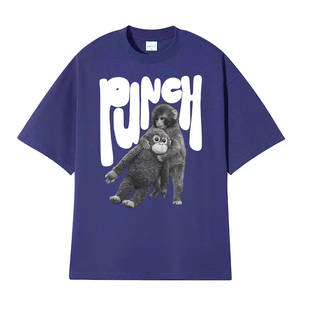 Punch The Monkey Vintage Style Graphic Tshirt Mens Clothing Summer Vintage Fashion T Shirt Tops 100 Cotton Oversized Tshirts