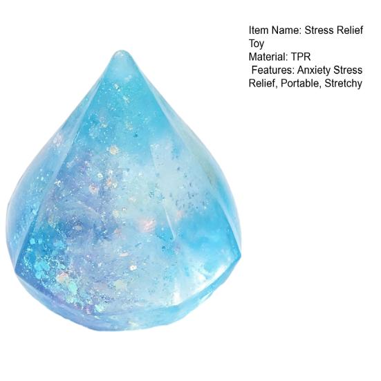 Yousheng Stressabbau Strass-Quetschspielzeug, Klares Glitzer-Strass-Sensorikspielzeug, Weicher Dehnbarer Stressball Fidget Toy, Gastgeschenke für Kinder