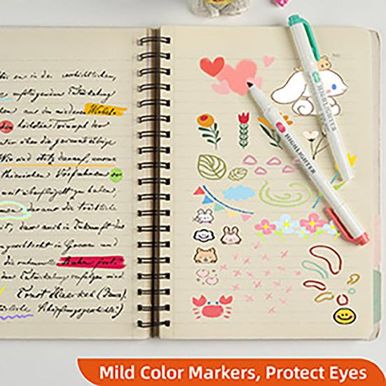 5/35 Stück Echte Milde Textmarker Doppelspitze Pastell Textmarker Stift Sortierte Farben Marker