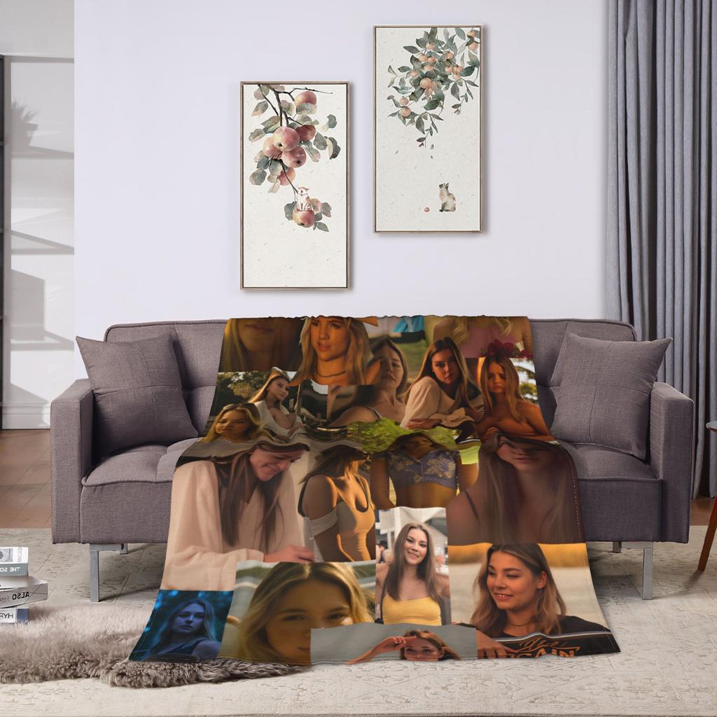 Madelyn Cline Montage Blanket Soft Warm Funny Plush Throw Blanket For Outdoor Airplane Travel Flannel Bedspread Bed Cover