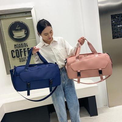 Leisure Sports Fitness Bag Women's Wet and Dry Separation Independent Shoe Compartment Portable Messenger Travel Bag Oxford Cloth Luggage Bag