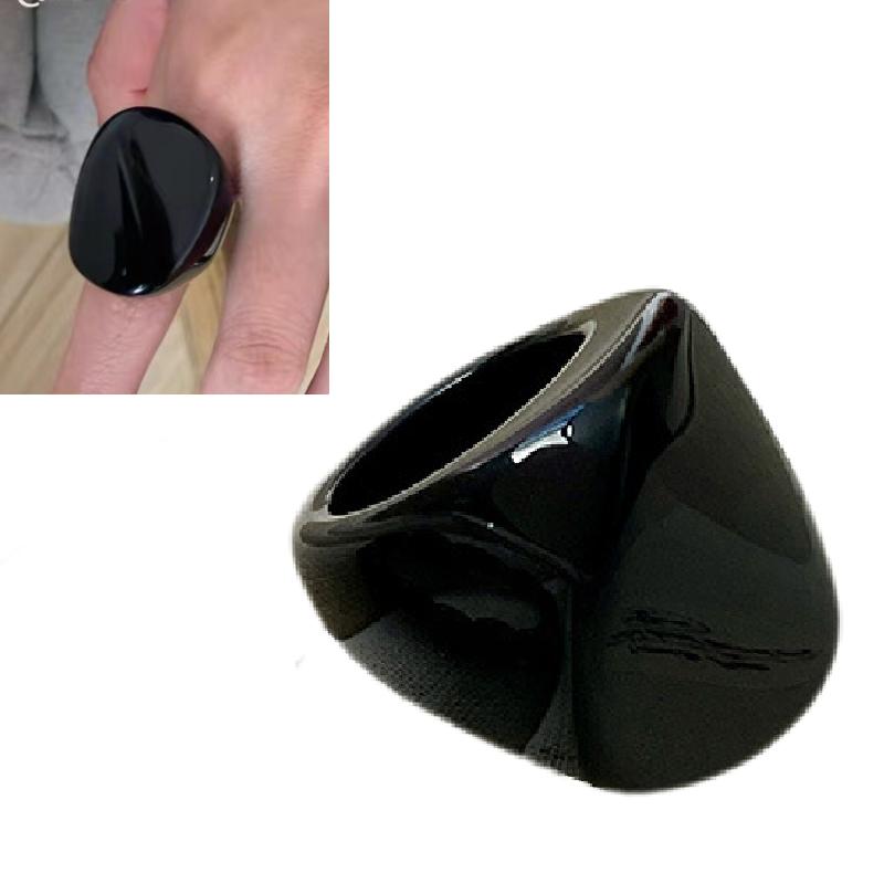 Resin special shaped geometric stacked index finger ring