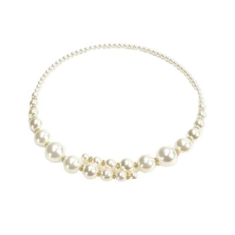 Колье-чокер с искусственным жемчугом для женщин, открытый манжет, колье-чокер, белый круглый жемчуг, массивный чокер