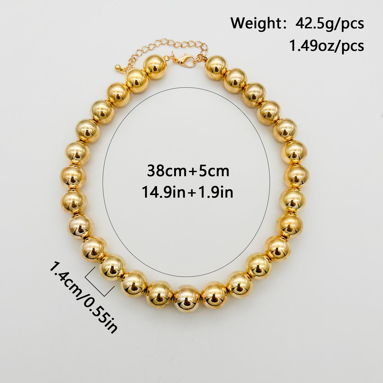 

Personality exaggerated hip hop sweet cool wind big peach heart pendant necklace geometric round beads double stacked neck chain