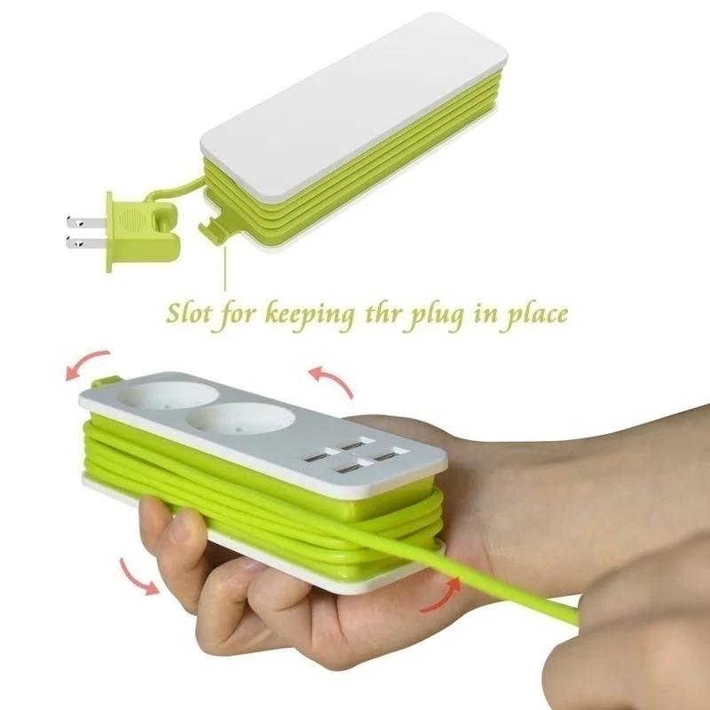 Steckdosenleiste 1/2 EU-Stecker 1200W 250V 1,5m Kabel Wand Mehrfachsteckdose Tragbar 4 USB-Anschlüsse