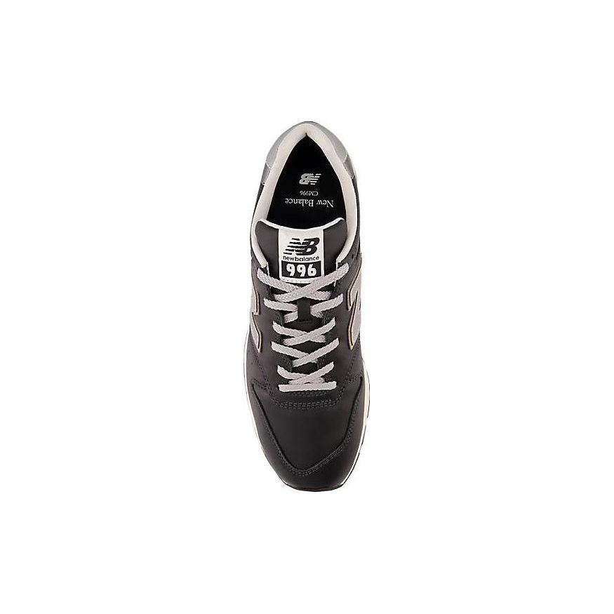 New Balance Nb 996 Round Toe Lace-Up Leather Low-Top Running Shoes Men Sneaker Black Gray CM996RI2