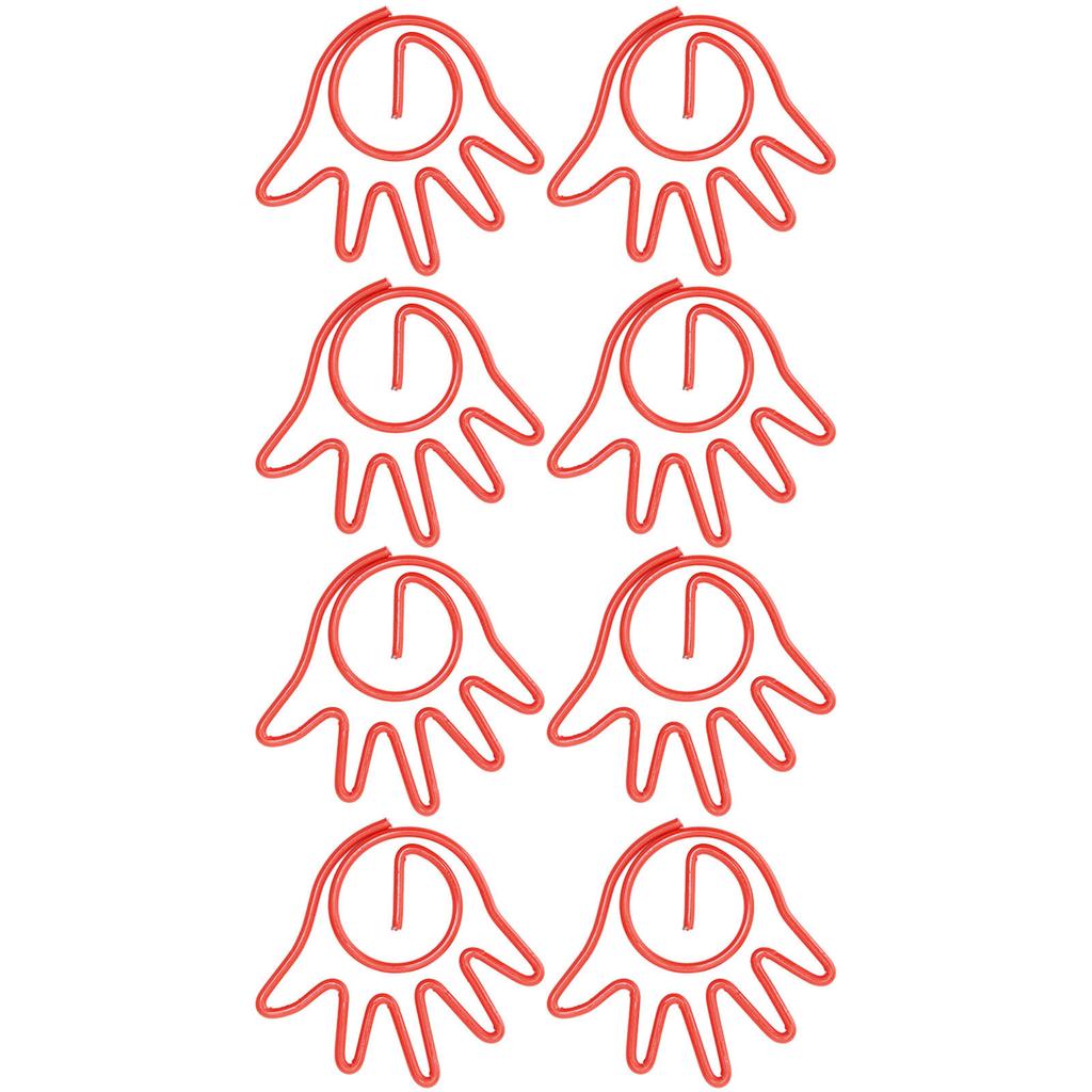 100Pcs Paper Clip Metal Hand Shaped Design Rustproof Paperclip Decoration for School