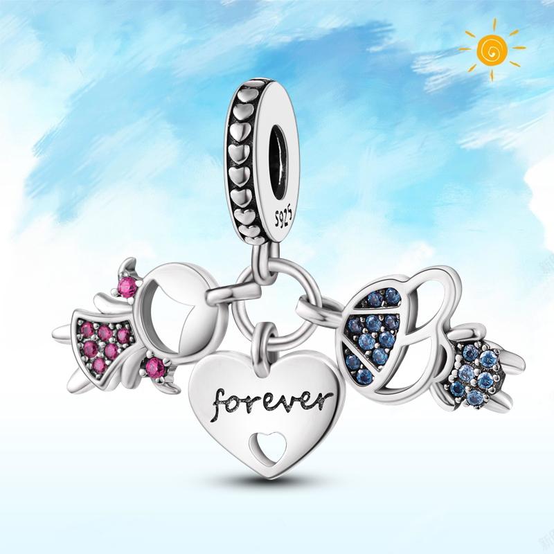 copper Authentic Charm Bead Charms Blue Sea Butterfly Whale CZ Charm Bead Charms Bead Charms Compatible With Authentic Accessories Bracelets Do It You