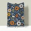 VintageDarkBlueFloralDitsy Throw Lightweight g Flannel Blanket Soft Skinfriendly for Summer Cooling