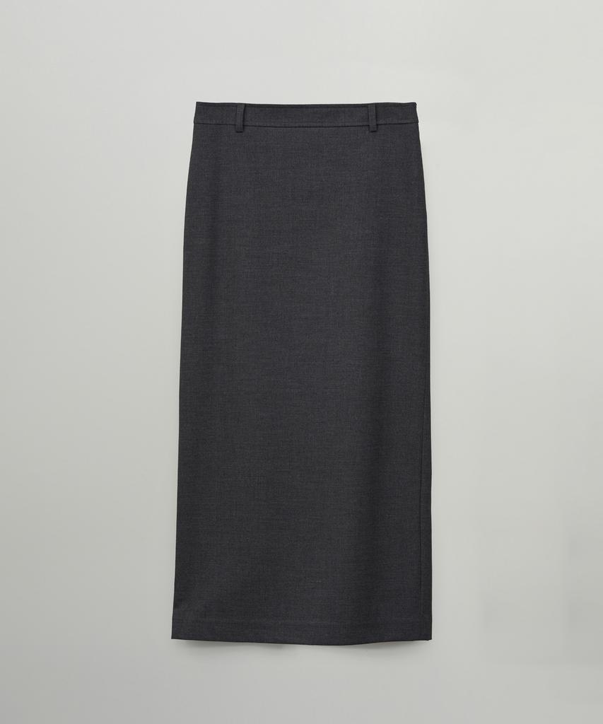 THERYE Wool Long Slit Skirt(Charcoal)