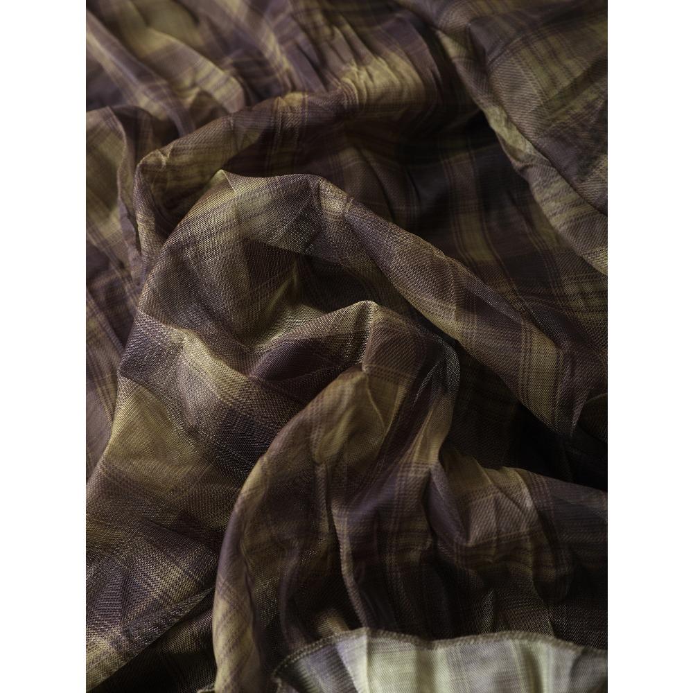 Dimanaf 2025 Autumn Women New Skirts Plaid Loose Elastic Waist Pleated Elegant Long Skirts Red