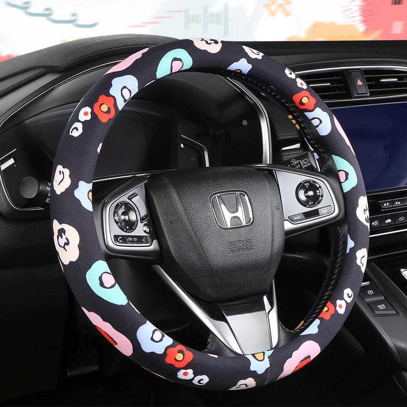 Universal Ice Silk Car Steering Wheel Cover - All-Season Fabric Protection
