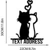 Metal Cat House Number Sign, Custom Address Plaque, Street Number Metal Decor, Outdoor Wall Art