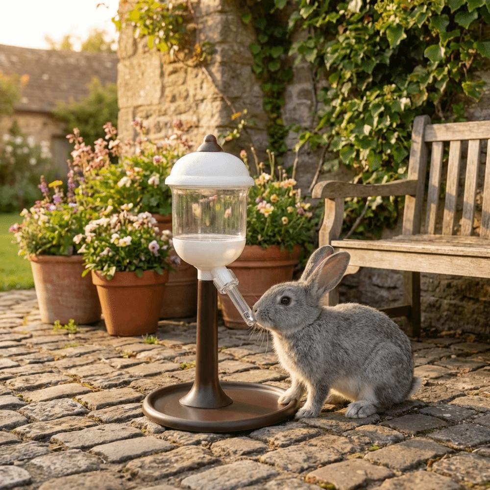 With LED Light Automatic Drinking Fountain Stable Base Small Pet Water Feeder  for Rabbit/Squirrel