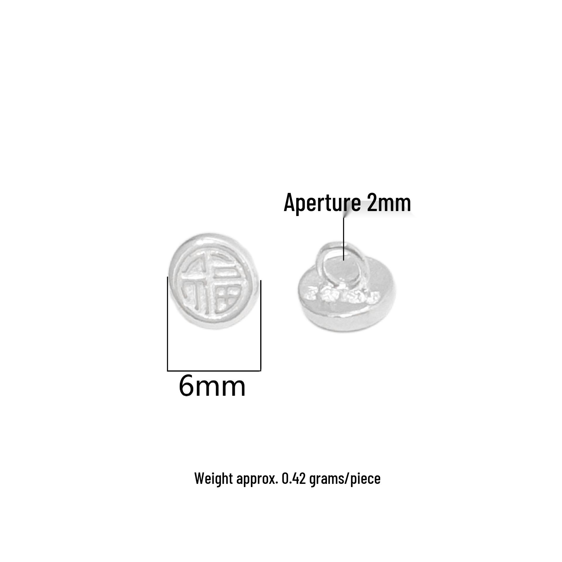 S999 Sterling Silver Fu Character Pendant Clasp for DIY Jewelry Sterling Silver 999