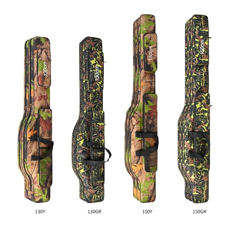 Portable Folding Outdoor Waterproof Tackle Storage Rod Bag Oxfordcloth Fishing Rod Case Multiple Layers Fishing Rod Bag
