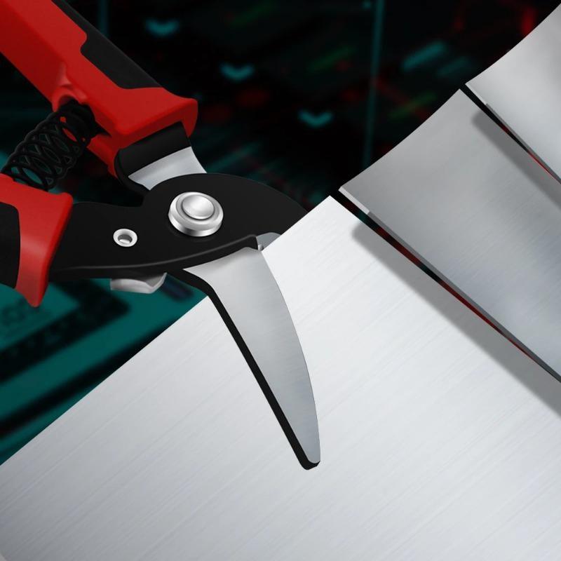 Heavy Duty Serrated Blades Household Hand Tool Gauze Cutting Metal Sheet Shearing Scissors With Safety Lock Shears