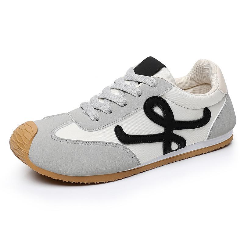 

Версия из мягкой кожи повседневные спортивные туфли для моральной подготовки женские 2025 новые на плоской подошве модные в стиле ретро с цветовой блокировкой спортивные туфли женские Форрест Гамп 41 серый