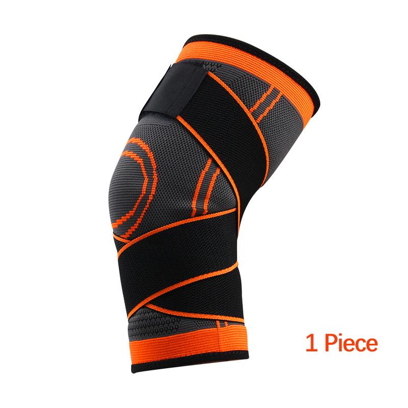 1pc Knee Support Gym Adjustable Elastic Knitted Knee Pads Basketball Breathable Cycling Sports Compression Straps Knee Sleeve