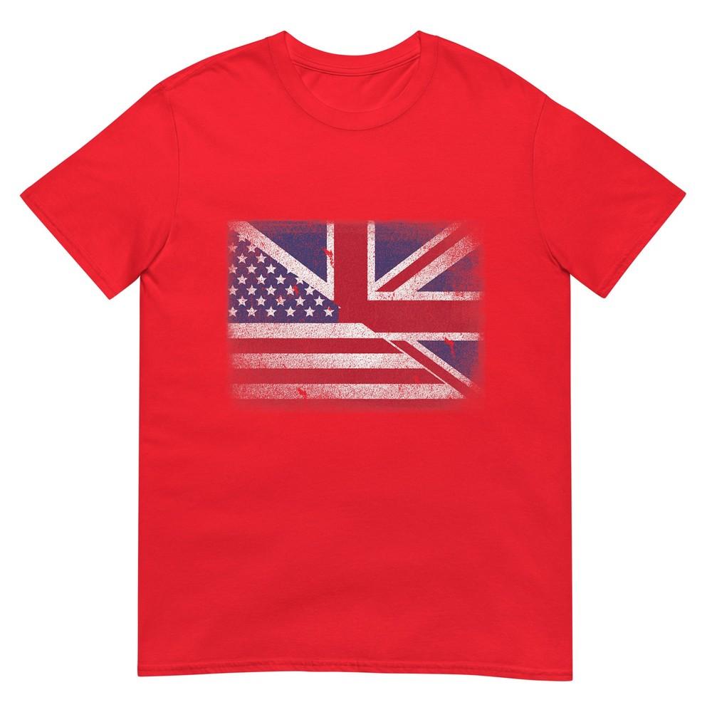 Vintage Half American Half British Flag Great Britain Usa Tshirt S