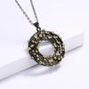 Elegant Bohemian Golden Domino Black Gold Pendant Necklace Ladies Fashion Jewelry Party Travel Jewelry Jewelry