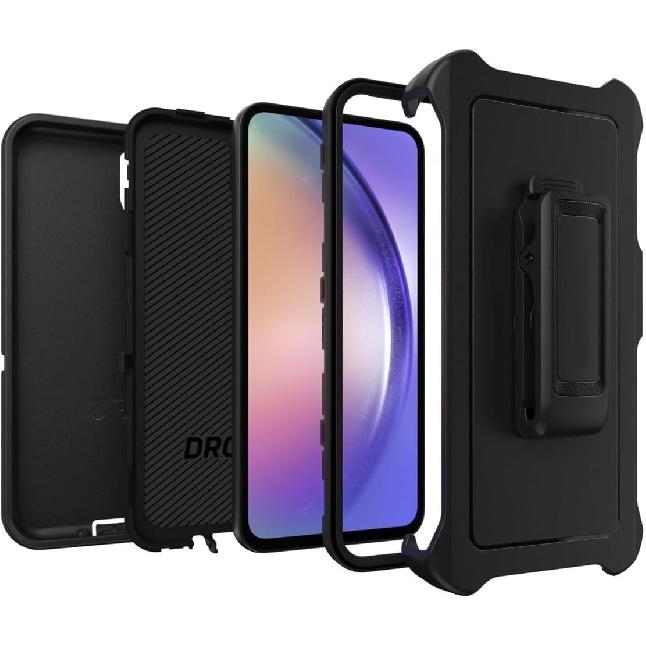 DEFENDER Case Compatible with SAMSUNG GALAXY A54 5G Screenless Case with Port Protection and Belt Clip Black