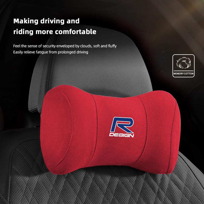 Car Seat Suede Memory Cotton Neck Pillow Headrest For Volvo Xc60 Xc90 V40 V60 S60 V50 V90 S80 C40 XC40 V70 XC70 C30 C70 Rdesign