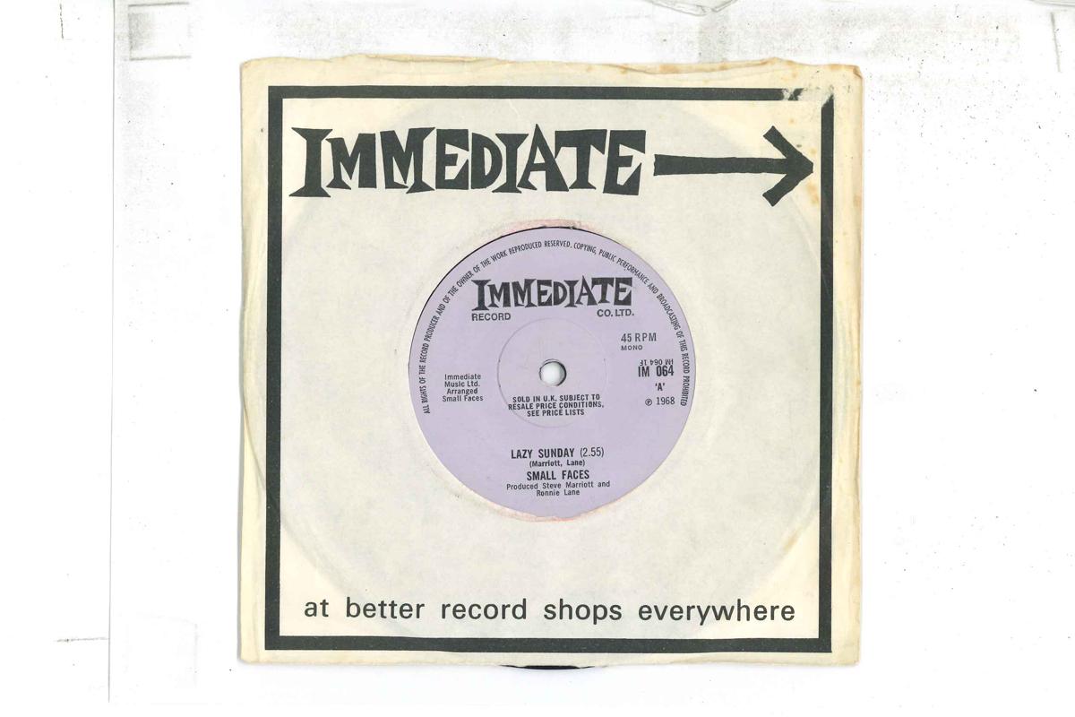 

7inch Record SMALL FACES - Lazy Sunday IM064 IMMEDIATE 1968 UK Rock Used
