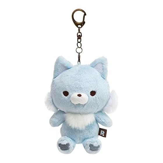 Плотная мягкая игрушка Rilakkuma Chiroikoguma Всегда с тобой Серия Rilakkuma Мягкая игрушка-брелок для ключей «Выход в свет» Синий волк MF21301