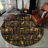 2026 New Ancient Egypt Hieroglyphic Mythology Wall Painting Glyph Round Carpet Rug for Bedroom Living Room Sofa,Decor Floor Mat