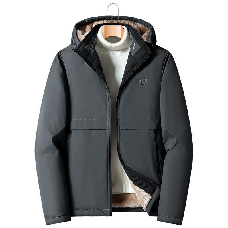 Men's Loose Casual Cotton Jacket Long Hip-Length    Warm Winter Daily Coat