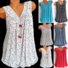 Women's Summer Loose Sleeveless Vest T Shirt Blouse With Elegant Boho Lace Design