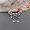 Natural Freshwater Cultured White Pearl Cubic Zirconia Pave Silver Plated Brooch