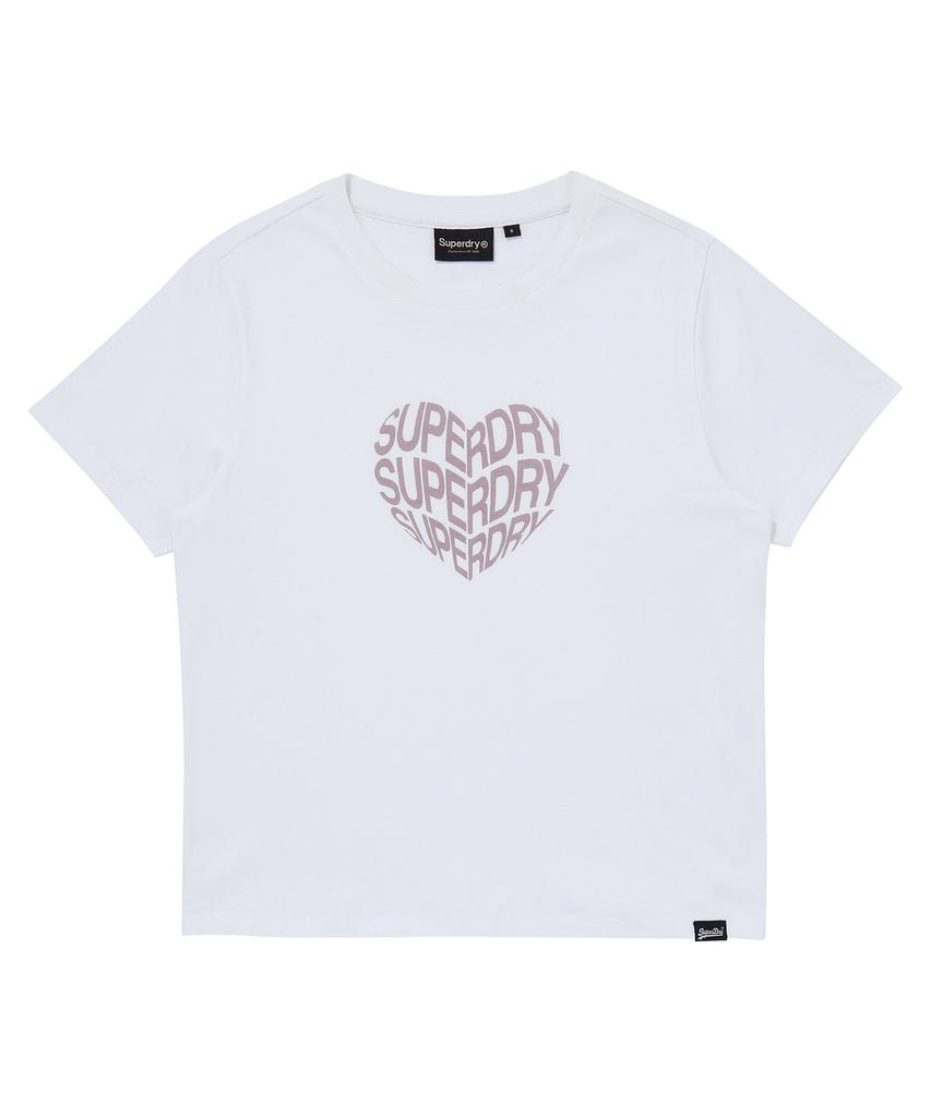 Syupeodeulai W Heart Logo T-Shirt White