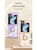Samsung Z Flip5 Case with Ring: Electroplated, Foldable, Anti-Fall Protection