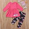 Kids Baby Girls Unicorn Top Dress+Long Pants Leggings Clothes Xams Outfit Set