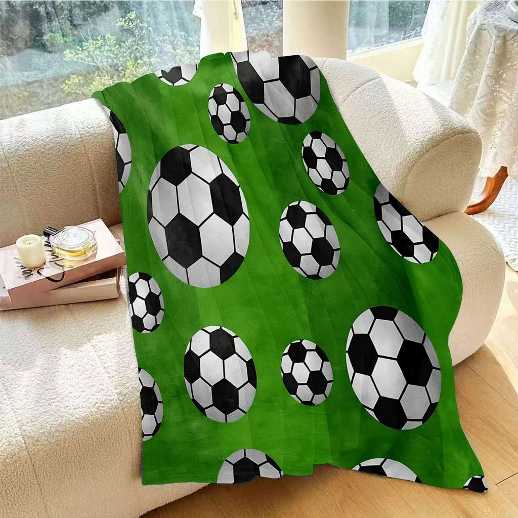 A Football Printed Blanket, Warm And Comfortable, Soft And Fluffy, Perfect As a Gift for Both Men And Women