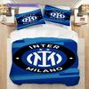 Biancheria da letto con design dello stemma dell'Inter (1 * copripiumino + 2 * federa, senza nucleo) Copripiumino e federa Set biancheria da letto Regalo di Natale compleanno