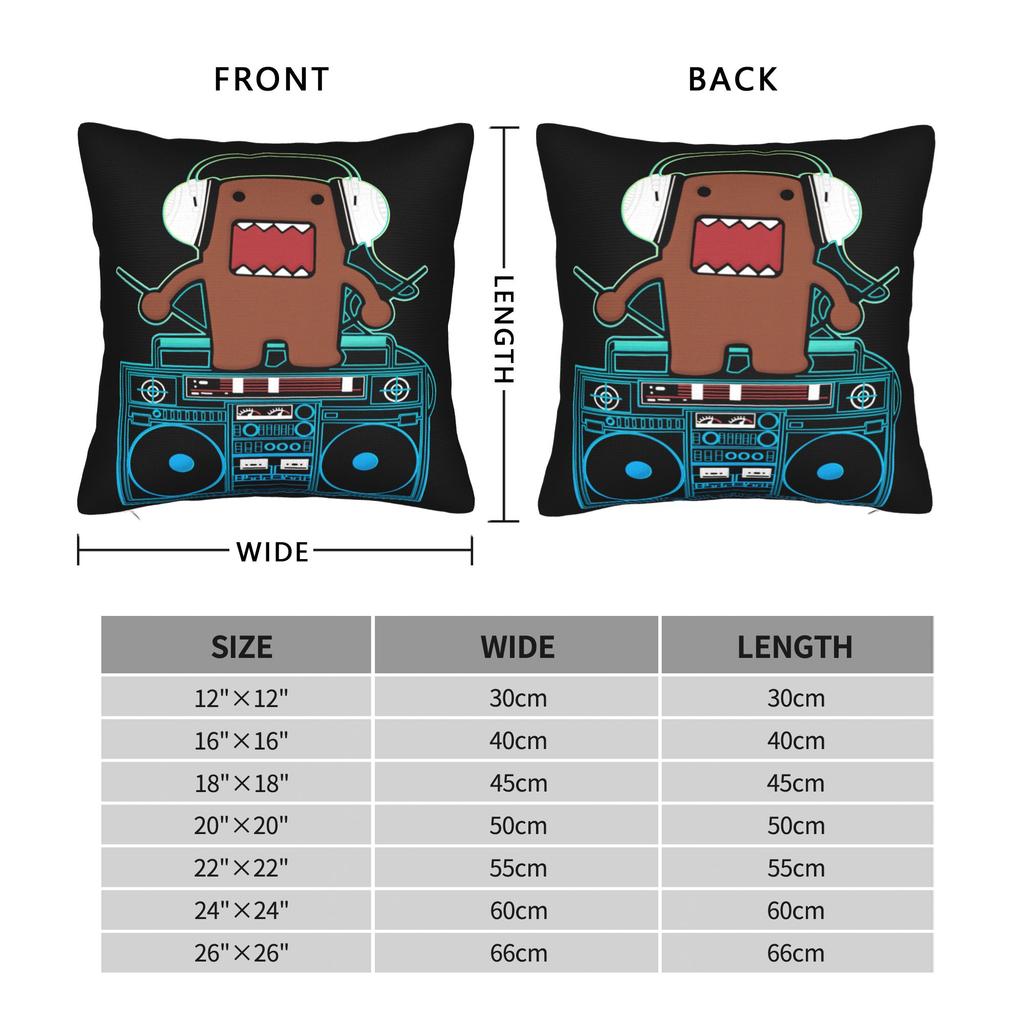 Domo Kun DJ Domo Pillowcase Polyester Cushion Cover Decorative  Pillow Case Cover Home Dropshipping 18'